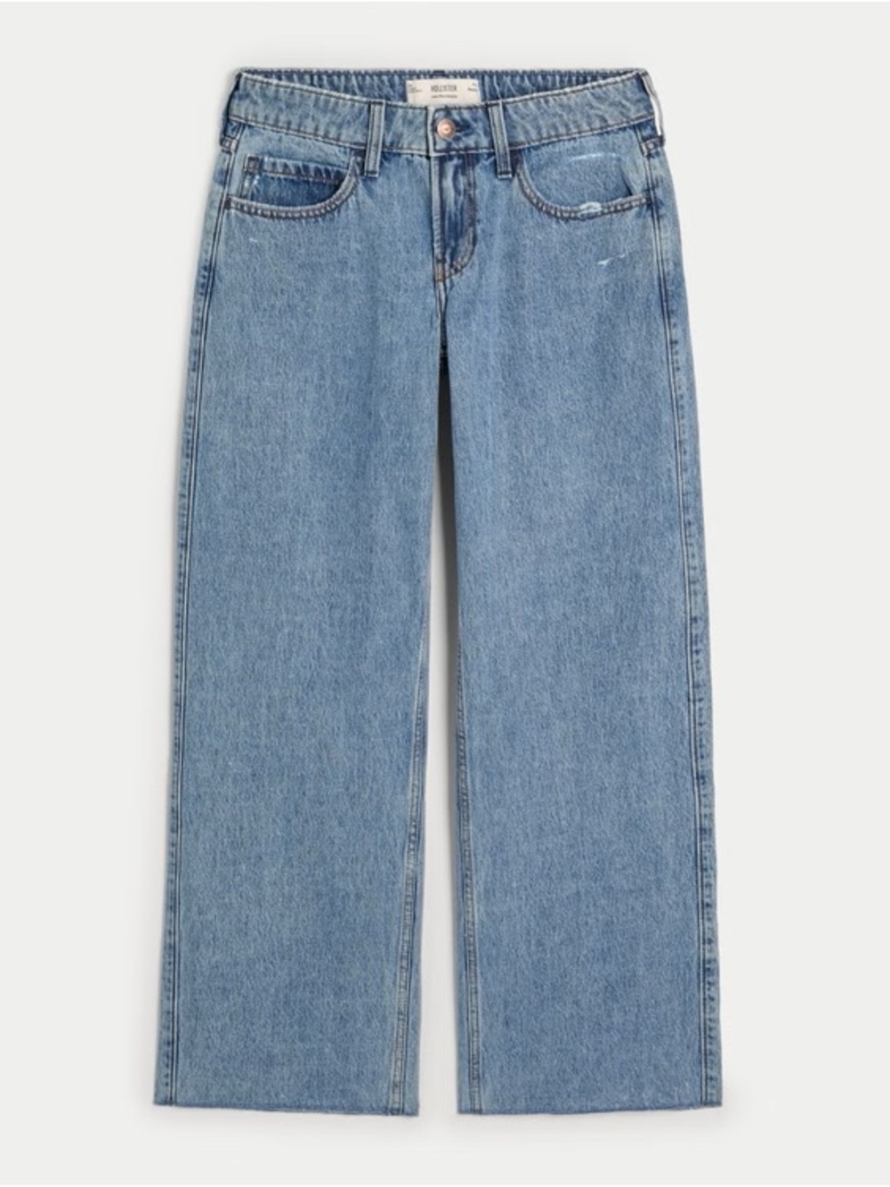 Hollister Low-Rise Medium Wash Baggy Jeans